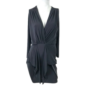 Misa Los Angeles Wrap Front Slinky Mini Dress with Raw Hemlines